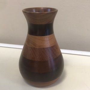 Vintage Signed/Penny Dated Lloyd Cheney Turned‎ Exotic Hardwood Vase